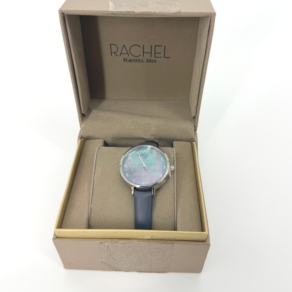 RACHEL Rachel Roy Accessories - Rachel Rachel Roy Watch Mother of‎ Pearl Dial Navy Blue Strap Silver Tone